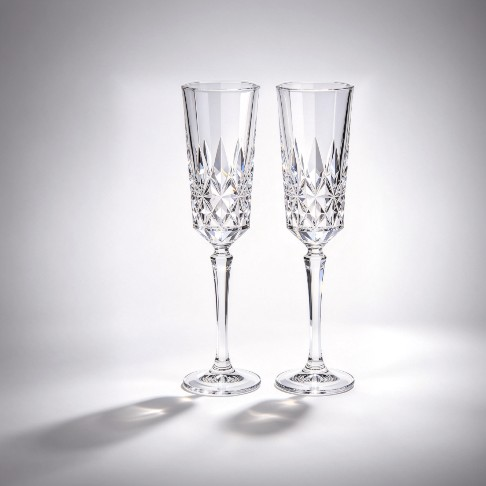 Ice Crystal Diamond Toasting Flutes